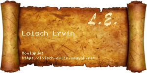 Loisch Ervin névjegykártya
